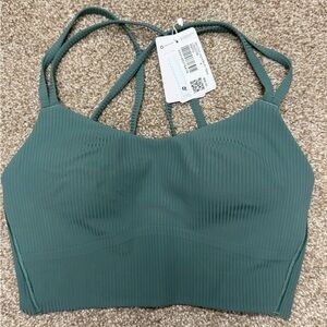 Lululemon Ribbed Strappy Sports Bra — Sage Green